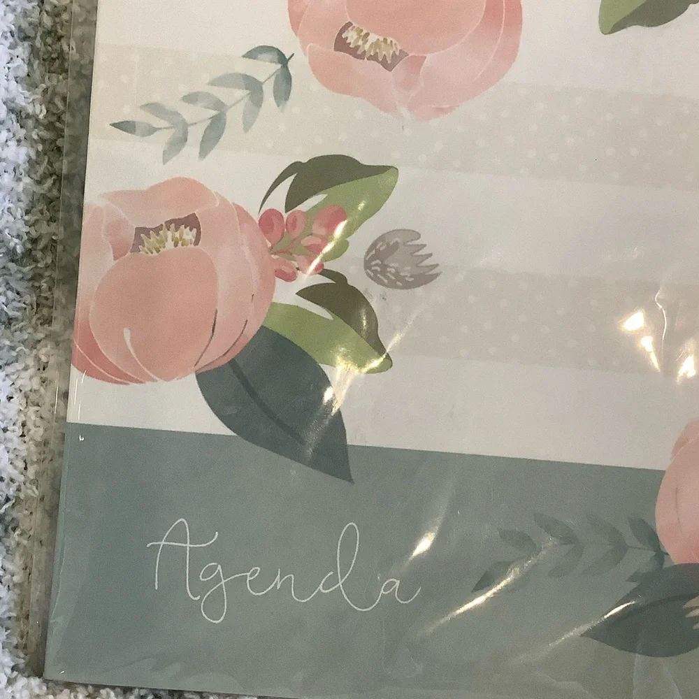 Peach Floral Weekly Agenda Softcover journal Notebook NWT 75 pgs. Paperlove